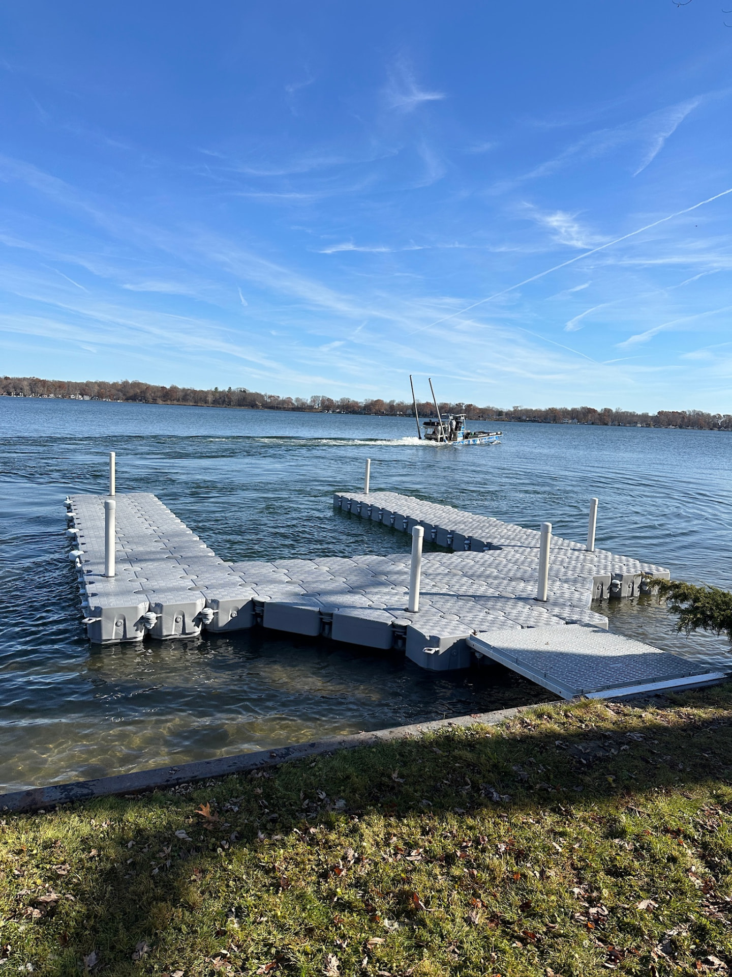 CanDock modular floating dock system on a Michigan lake