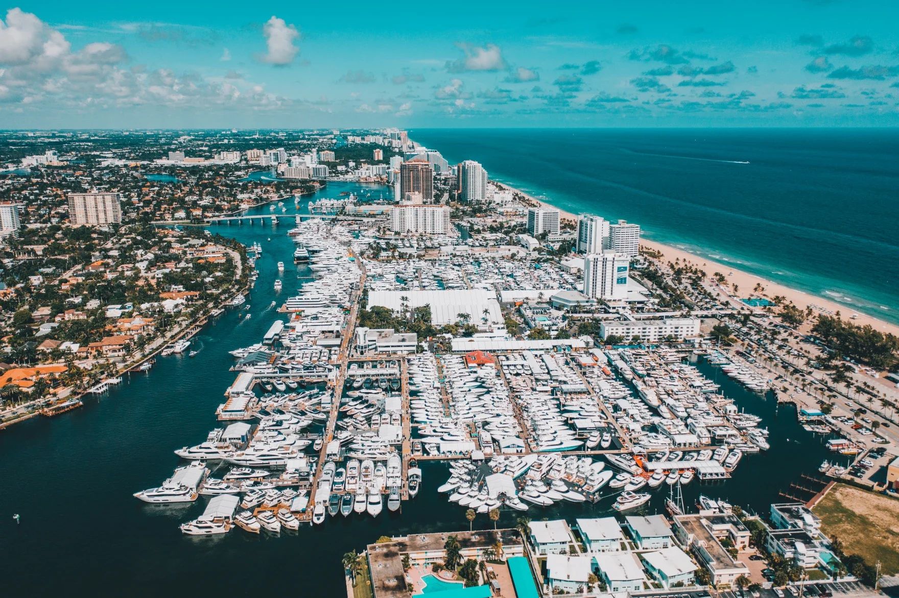 Boats and waterfront displays at the Ft. Lauderdale Boat Show